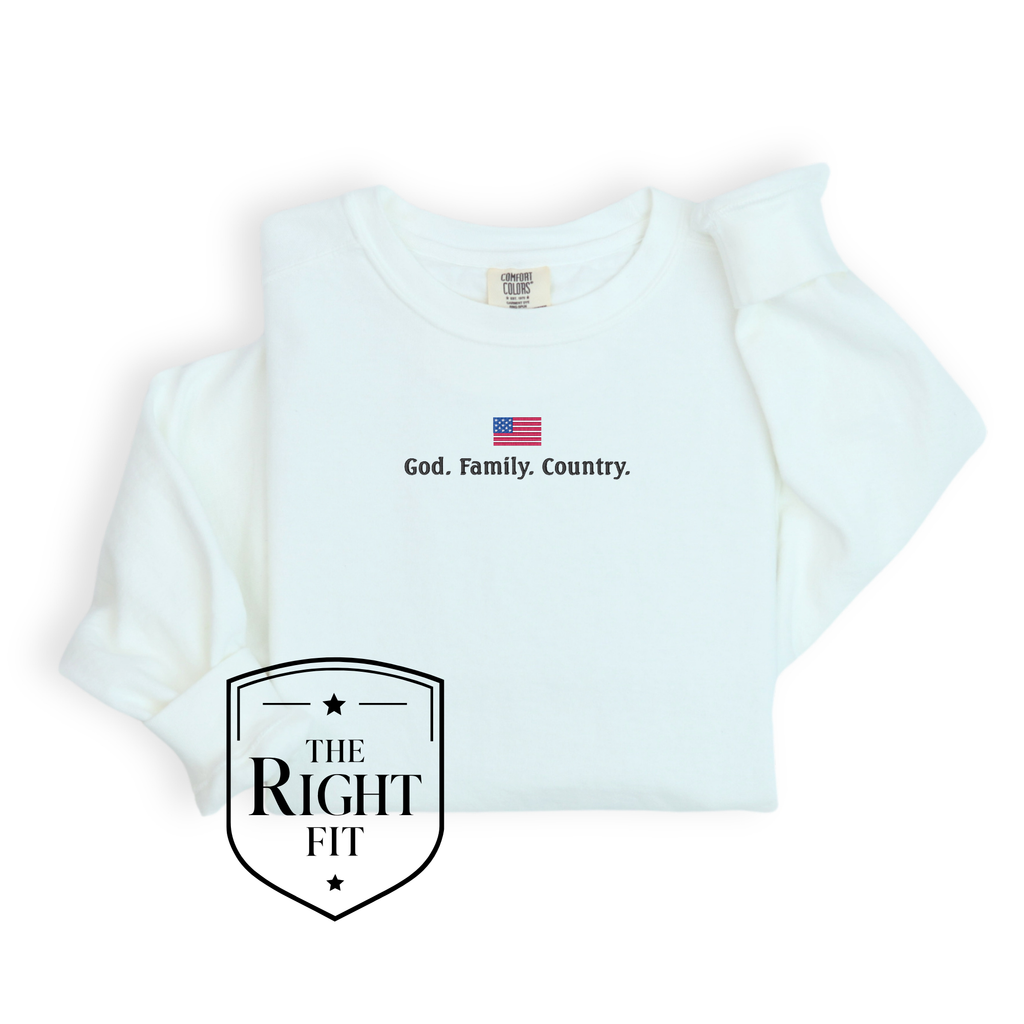 God Family Country Flag - Embroidered
